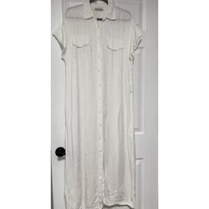 Kikisix Made in Italy Ivory Women's Floral Button Down Maxi Dress Size M/L